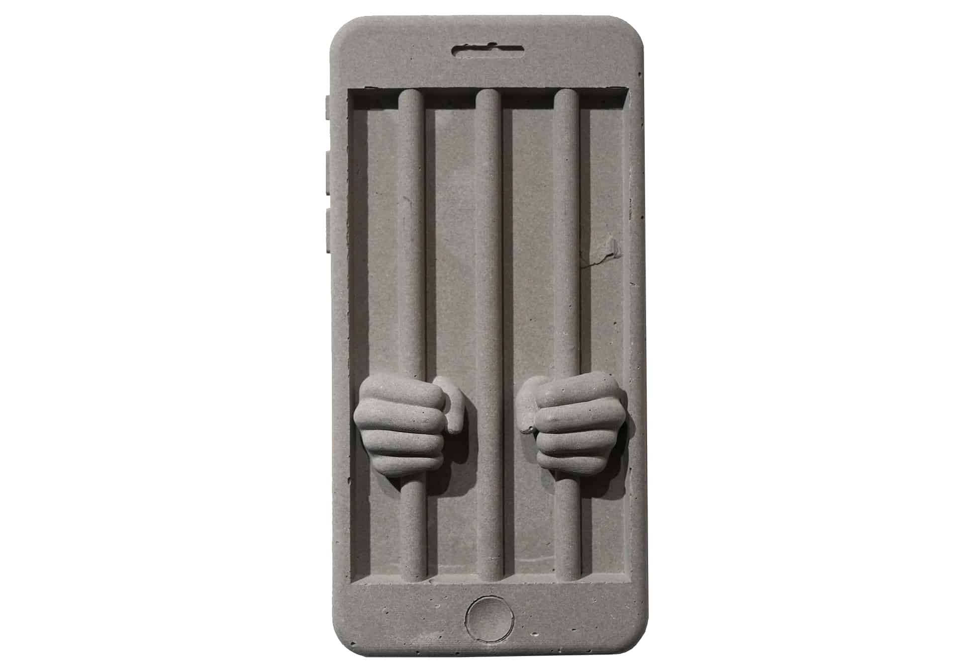 Cell Phone concrete sculpture