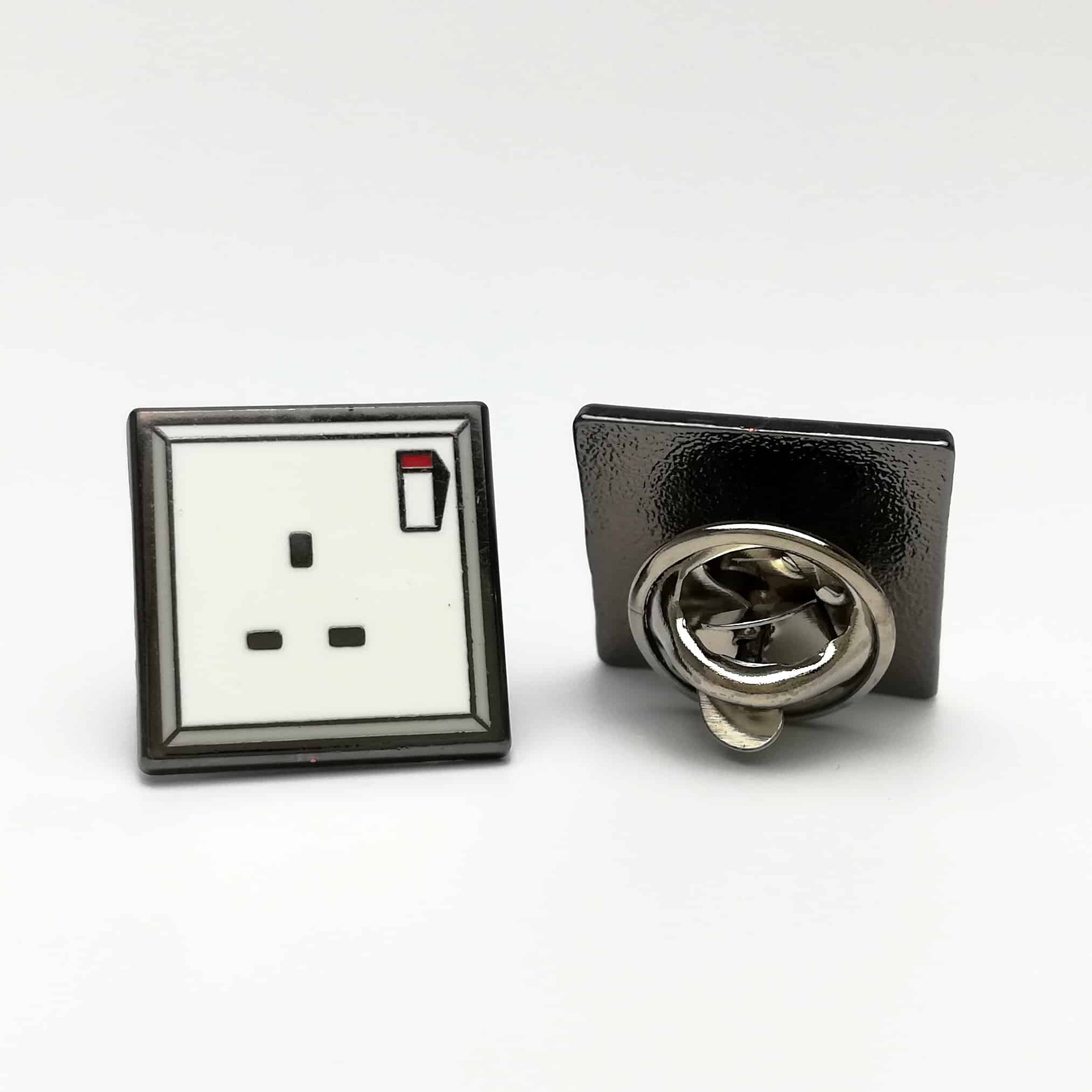 unplugged UK Plug Socket | 16mm Hard Enamel Pin Badge